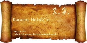 Kuncze Helén névjegykártya