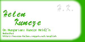 helen kuncze business card
